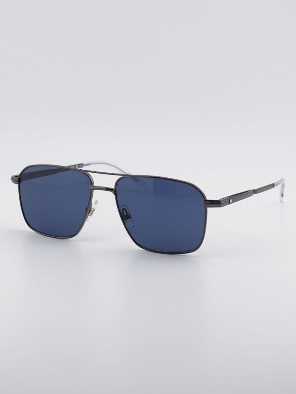 Montblanc MB0278S 003 Sunglasses Gunmetal Aviator Frame, Blue Lenses